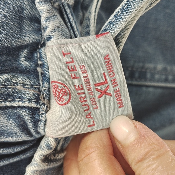Laurie Felt LA Light Cotton Clean Jean Jogger Denim Pants Size XL Front Pockets - Picture 6 of 8